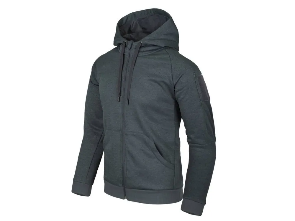 HELIKON mikina URBAN TACTICAL HOODIE (FULLZIP)® - Black - Grey Melange - různé velikosti Akční Nabídka