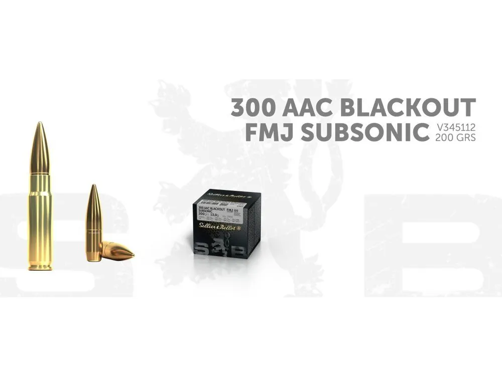Akční Nabídka S&B kulové náboje 300AAC Blackout SUBSONIC FMJ 13,0g\\/200grs - 100ks