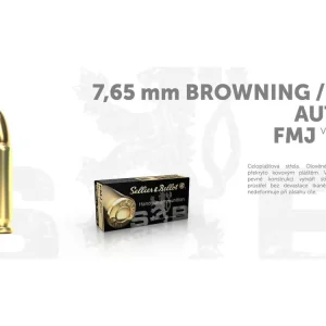 S&B náboje 7,65 mm Browning \\/ 32 AUTO - FMJ 4,75g\\/73grs - 50 ks Odeslání Ihned