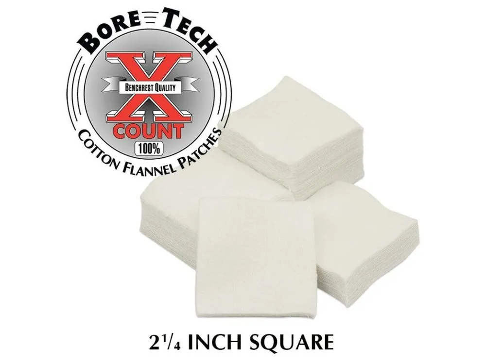 BoreTech Bavlněné čtvercové vytěráky X-Count .35 - .45 (500 ks) Jen Po Omezenou Doba