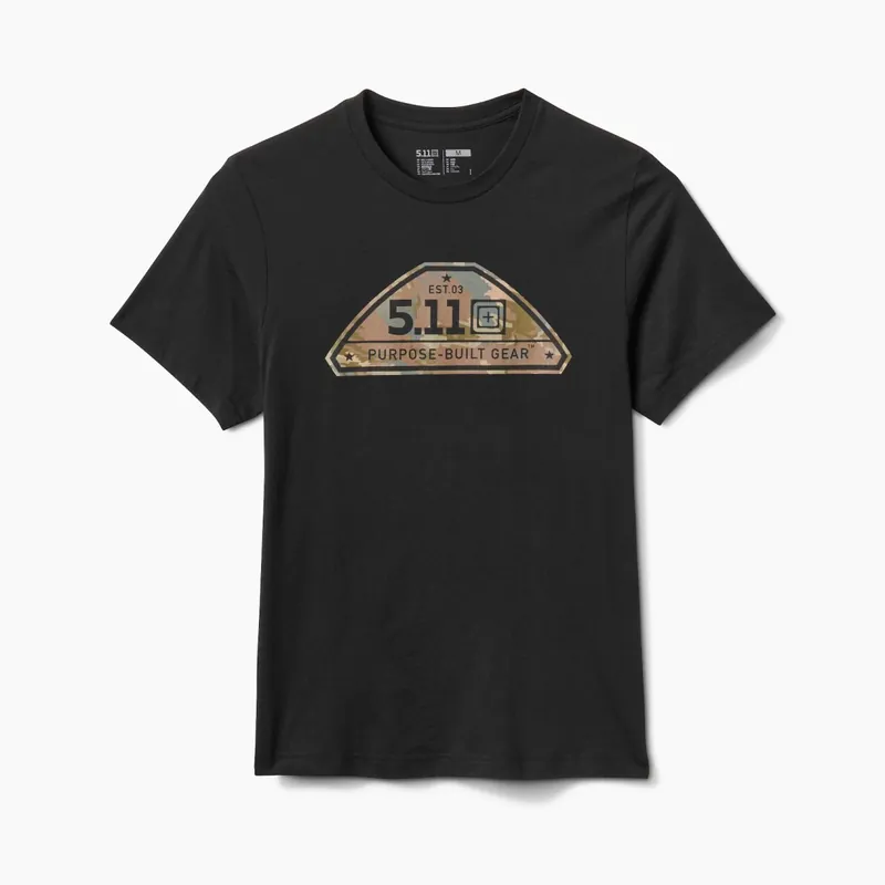 Triko 5.11 Camo Crest S/S - Black L Časově Omezené