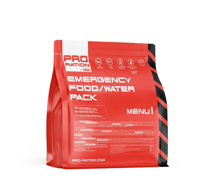 PRO RATION Food Water Emergency Pack MENU III Autentický