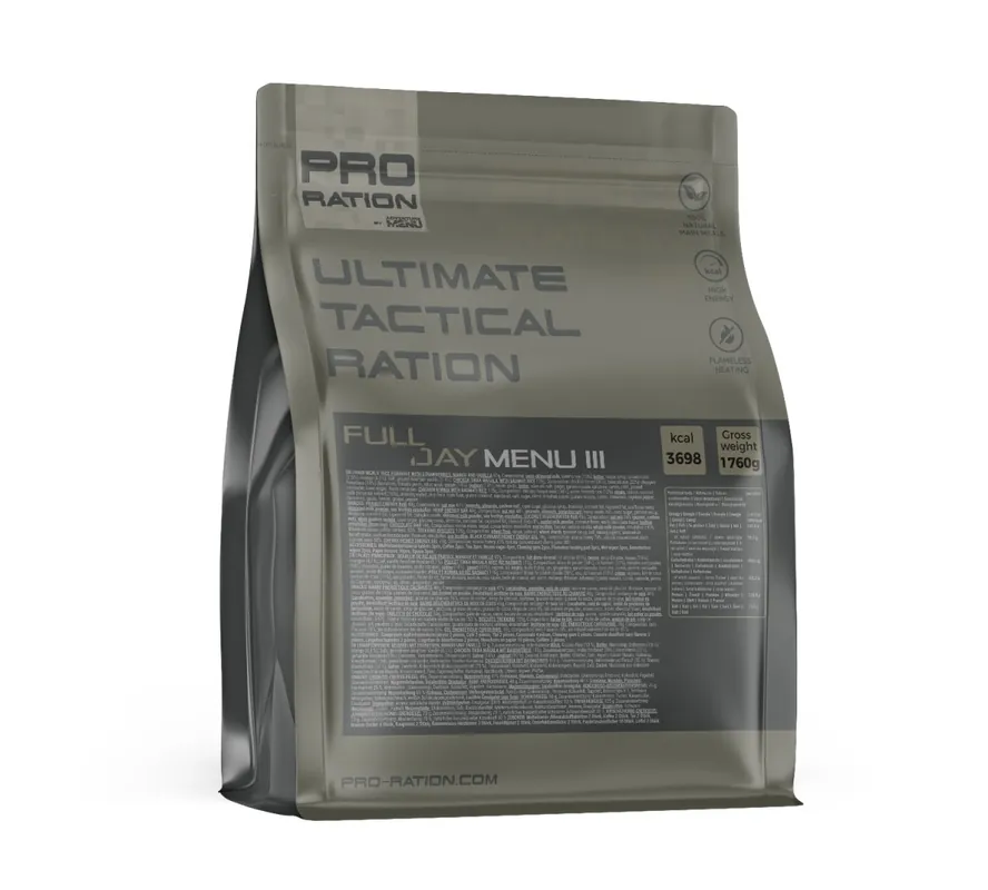 PRO RATION Ultimate Tactical Rations FULL DAY MENU III Dokud Zásoby Vydrží