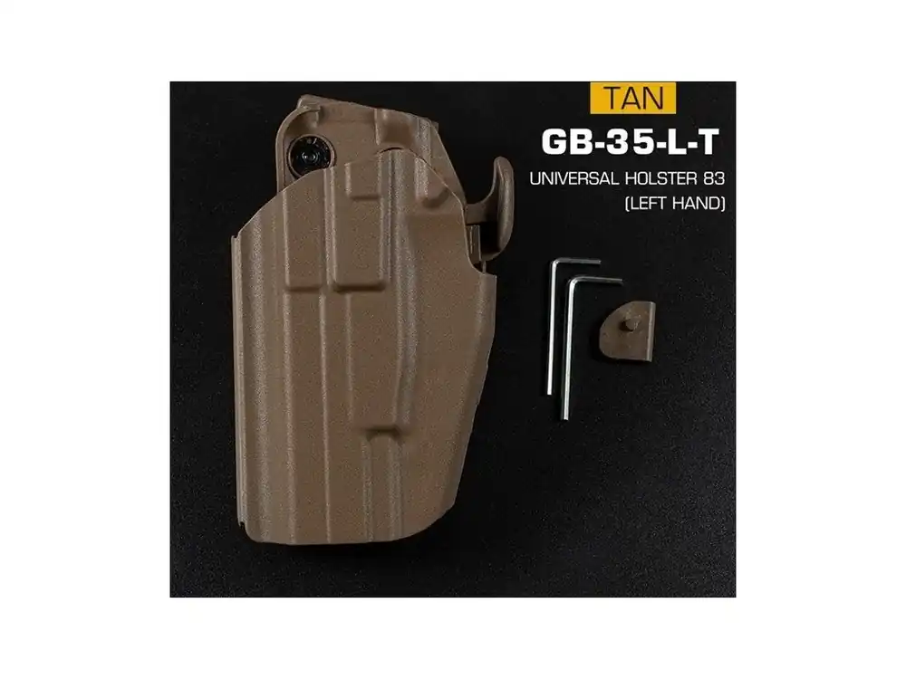 Univerzální opaskové pouzdro GB35 pro Glock 17, P226, M92F pro leváky - pískové TAN, Wosport Speciální Cena