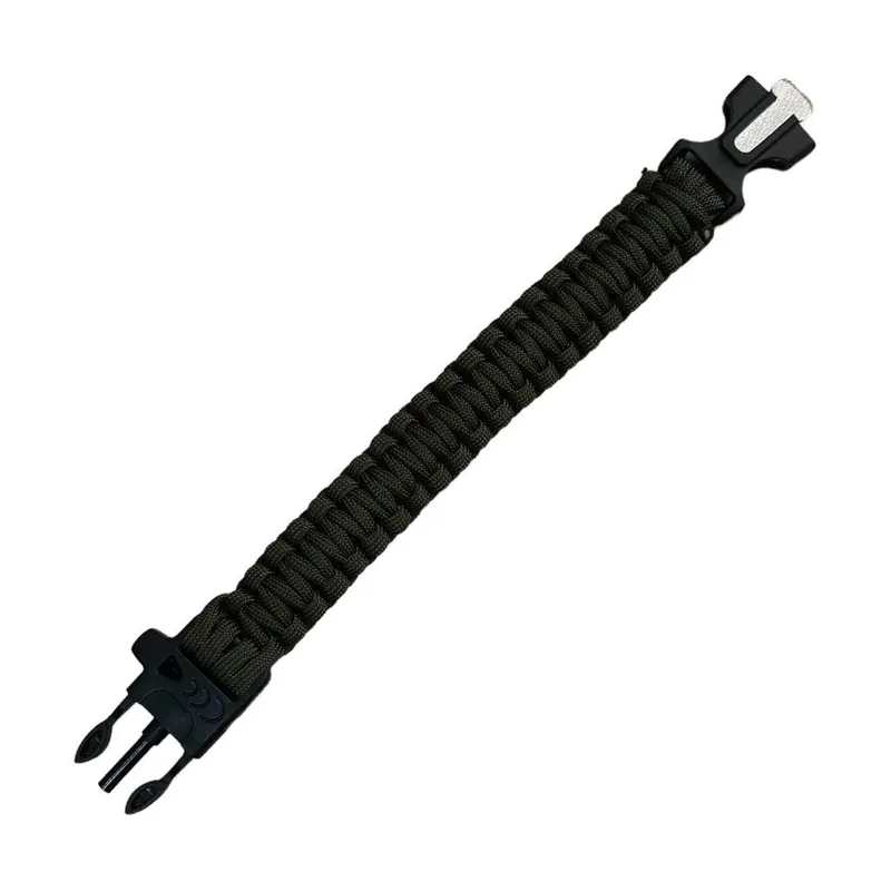 Survival náramek 4v1 Oliva Píšťalka\\/křesadlo\\/nožík\\/paracord-23cm - A.C.M. Tovární Cena