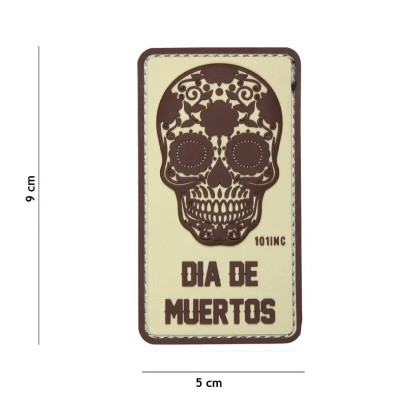 Nášivka na suchý zip Dia de Muertos (plast 3D) - beige (101 INC) Hit Sezóny