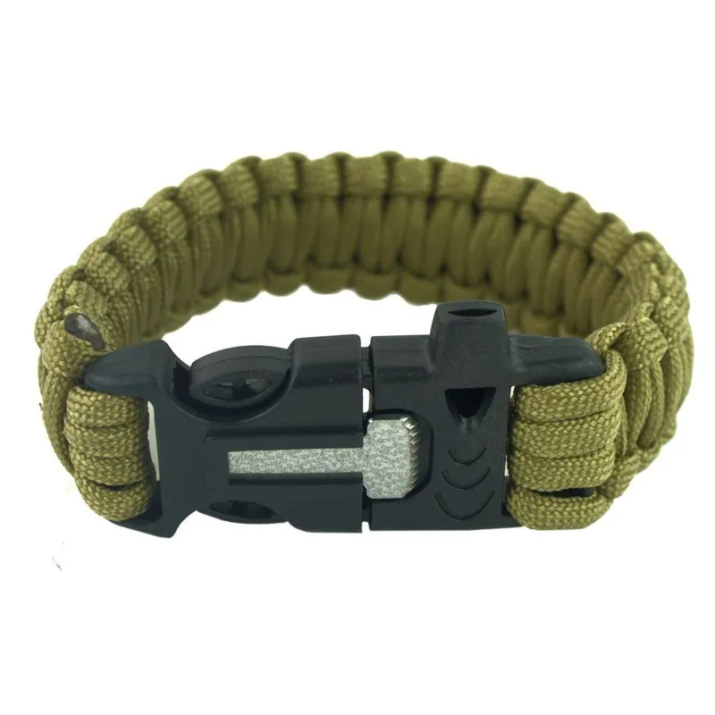 Survival náramek 4v1 Tan Píšťalka\\/křesadlo\\/nožík\\/paracord-23cm - A.C.M. Autentický