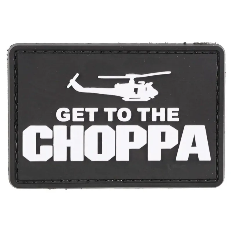 Zlevněný Nášivka na suchý zip Get to the Choppa (plast 3D) - černá