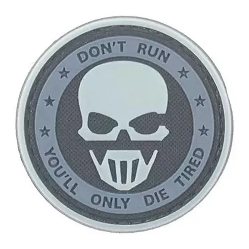 Víkendová Akce Nášivka na suchý zip Don’t Run, You’ll Die Tired (plast 3D) - swat