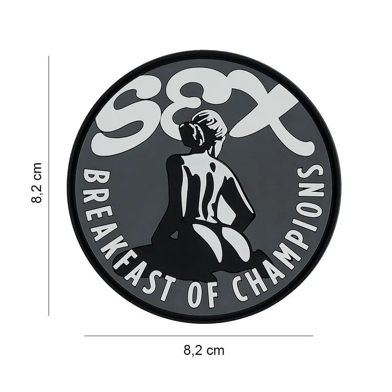 Nášivka na suchý zip Sex-breakfast of champions (plast 3D) - black (101 INC) Tovární Cena