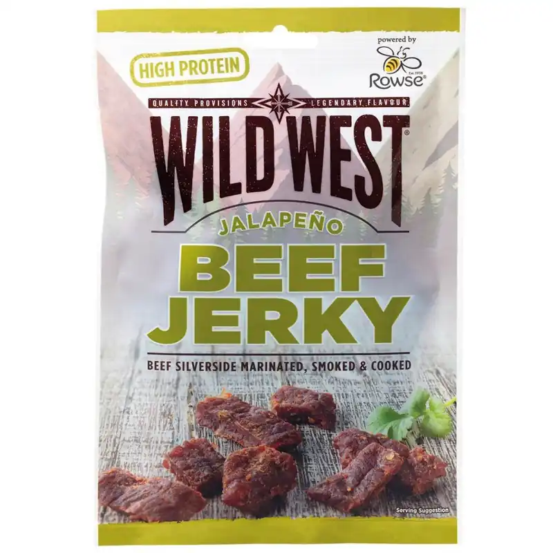 Výprodej Wild West, Beef Jerky, Jalapeno, 60 g