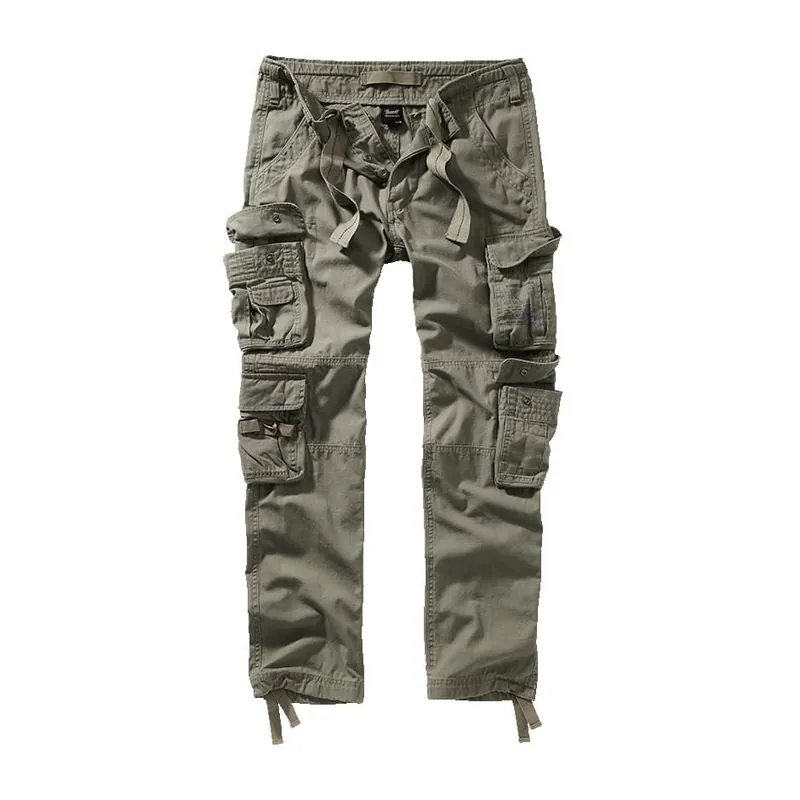 Zlevněný Kalhoty PURE SLIM FIT vintage ZELENÉ