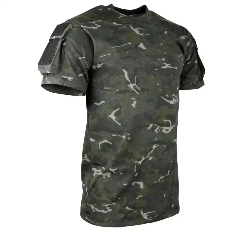 Triko TACTICAL VELCRO krátký rukáv BTP BLACK Vysoce Kvalitní