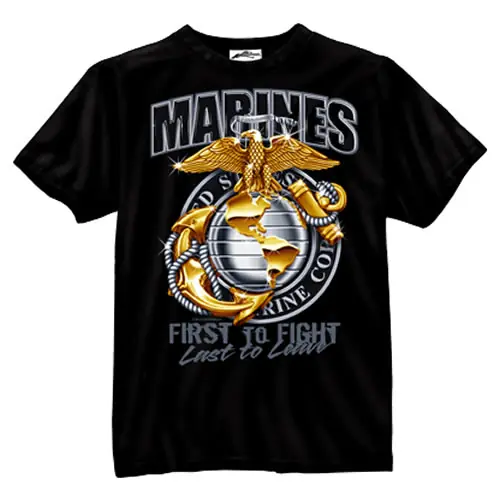 Triko USMC MARINES GLOBE & ANCHOR ČERNÉ Cenová Bomba