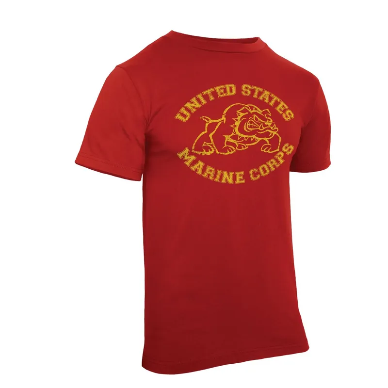 Vysoce Kvalitní Triko VINTAGE U.S. MARINE BULLDOG ČERVENÉ