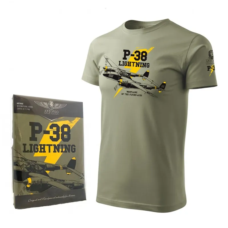 Must-Have Triko P-38 LIGHTNING ZELENÉ