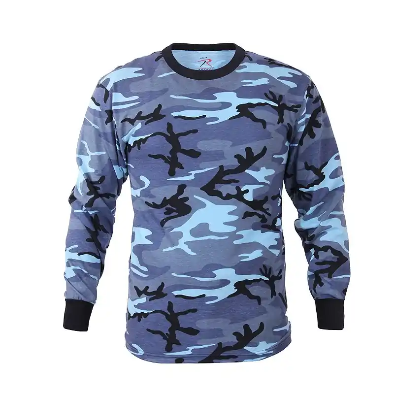 Cenově Výhodný Triko s dlouhým rukávem SKY BLUE CAMO