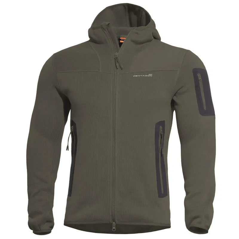 Mikina FLEECE s kapucí FALCON PRO POLARTEC® ZELENÁ RAL 7013 Originální