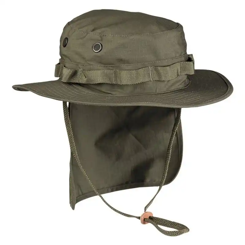 Autentický Klobouk JUNGLE s límcem rip-stop ZELENÝ