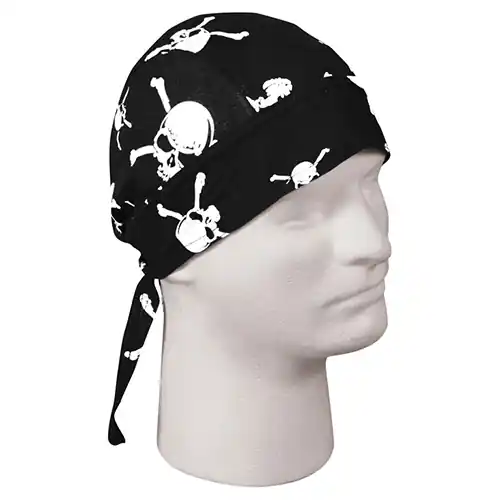 Cenová Bomba Šátek HEADWRAP SKULL & CROSSBONE ČERNÝ