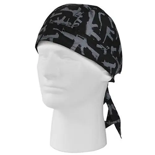 Šátek HEADWRAP GUN PATTERN ČERNÁ Výhodná Nabídka
