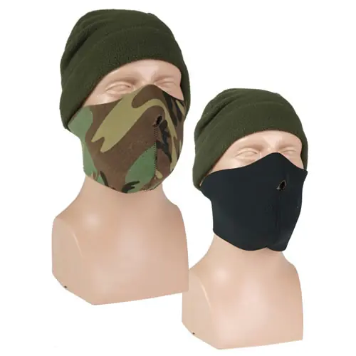 Značkový Maska obličejová (polomaska) NEOPREN 3mm ČERNÁ-WOODLAND