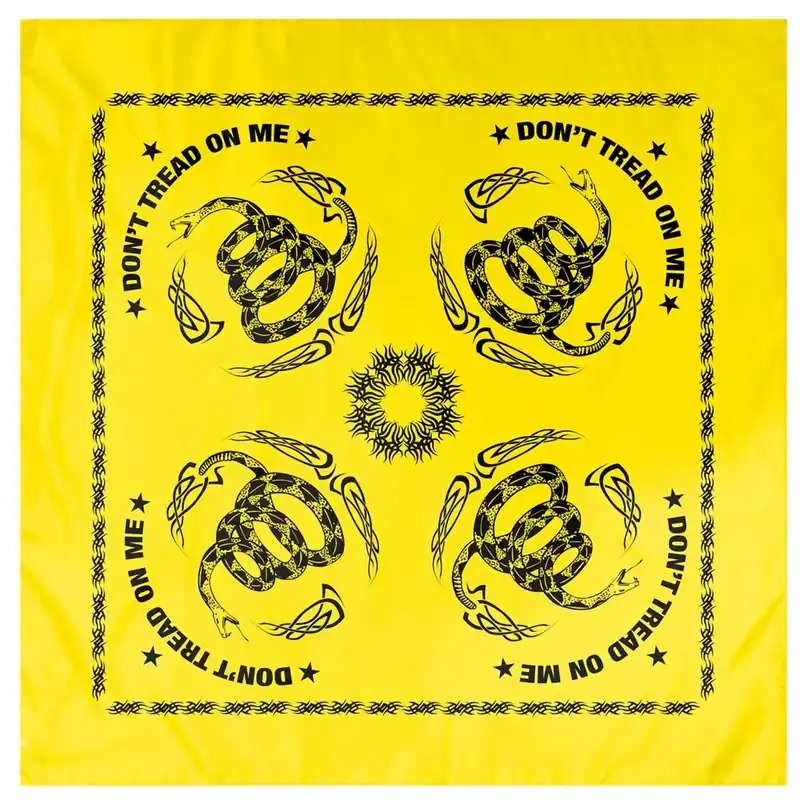 Akce Šátek DON´T TREAD ON ME 55 x 55 cm ŽLUTÝ