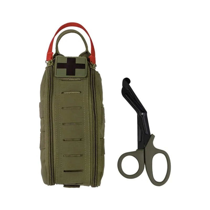 Vrácení Zdarma Pouzdro zdravotní IFAK zip LASER CUT MOLLE včetně nůžek ZELENÉ