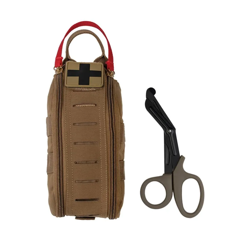 Originální Pouzdro zdravotní IFAK zip LASER CUT MOLLE včetně nůžek DARK COYOTE