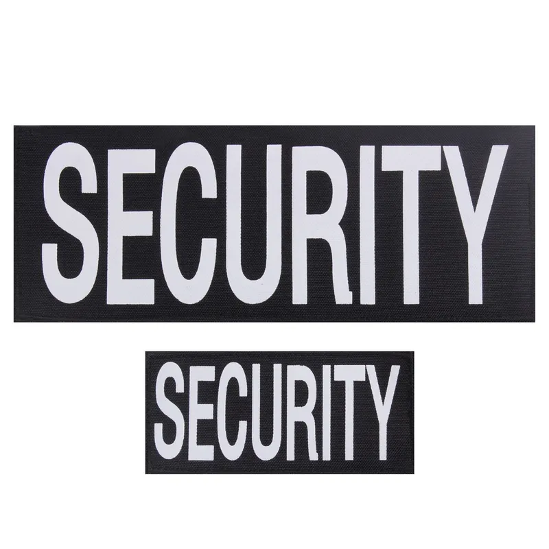 Značkový Nášivka SECURITY 2 ks ČERNÁ s bílým potiskem VELCRO