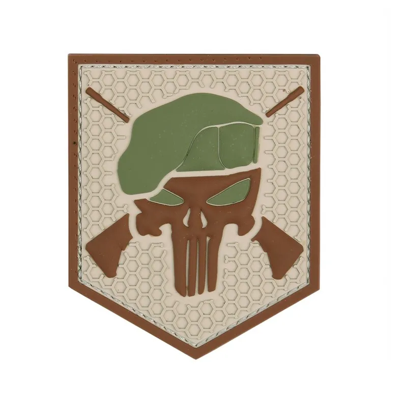 Autentický Nášivka COMMANDO PUNISHER velcro 3D PVC COYOTE