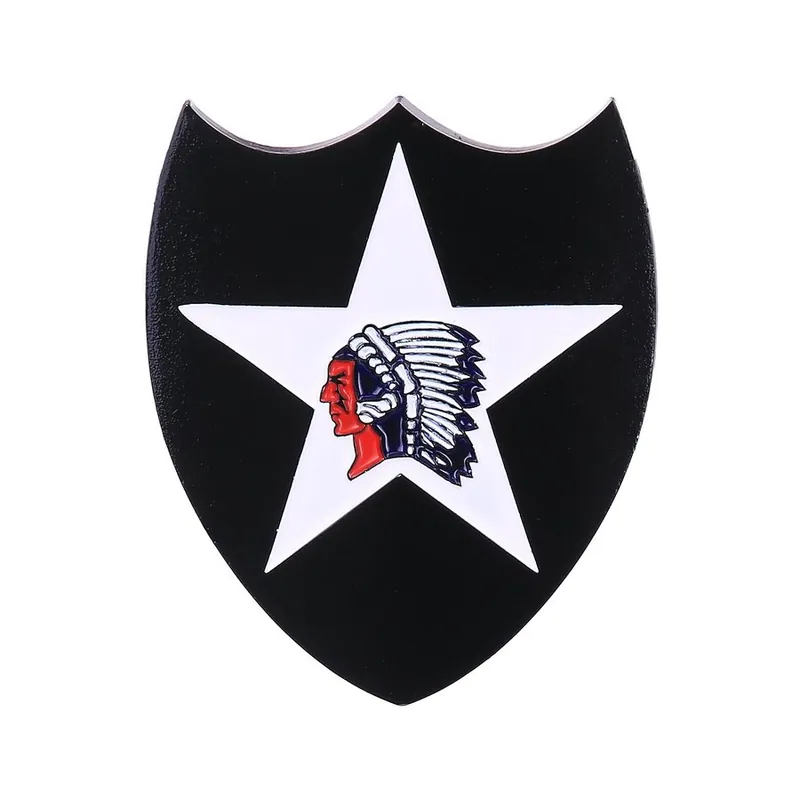 Cenová Bomba Znak kovový 2nd Infantry Division se samolepou