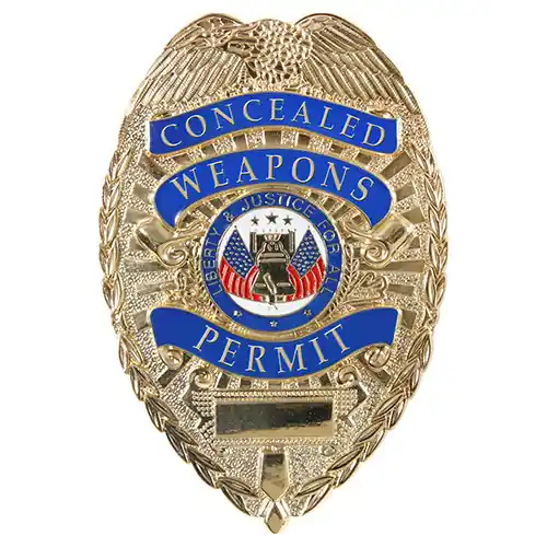 Odznak DELUXE CONCEALED WEAPONS PERMIT ZLATÝ Expresní Doručení