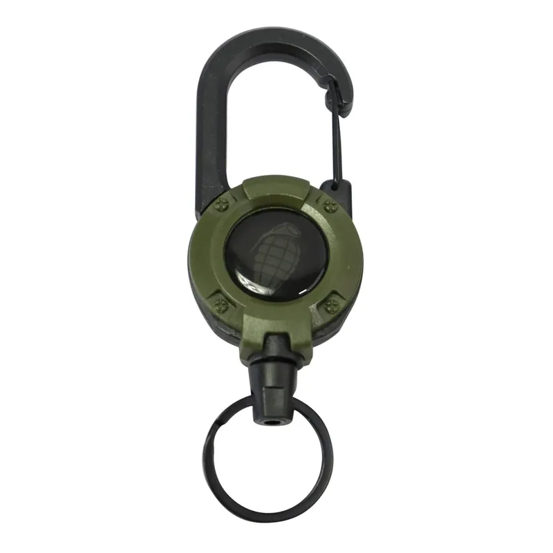 Klíčenka HEAVY DUTY s navijákem a karabinou ZELENÁ Doprava Zdarma