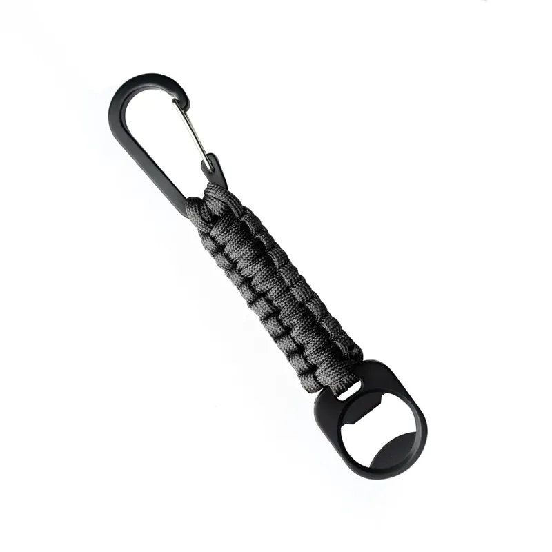 Omezená Nabídka Klíčenka PARACORD s karabinou a otvírákem na láhve ČERNÁ