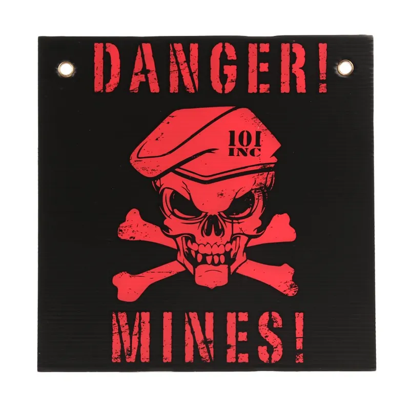 Akce Cedule plastová DANGER! MINES! ČERNO/ČERVENÁ