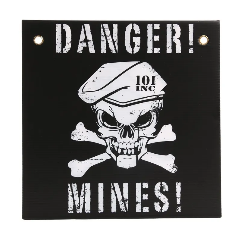 Top Prodej Cedule plastová DANGER! MINES! ČERNO/BÍLÁ