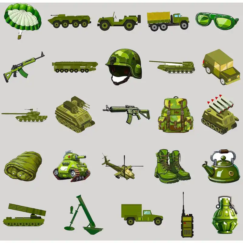 Samolepky ARMY sada 50 kusů Cenová Bomba